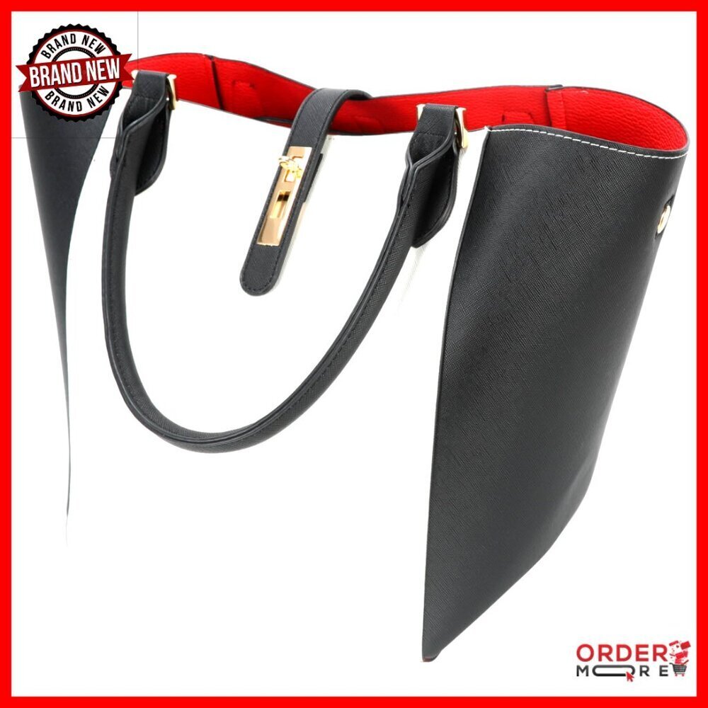 Large Work Tote Bag with Crossbody Strap, Waterproof Vegan Leather, 25L Capacity